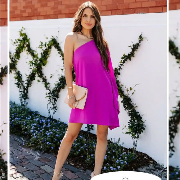 Vici side to side one shoulder statement dress pink size small - Picture 1 of 3